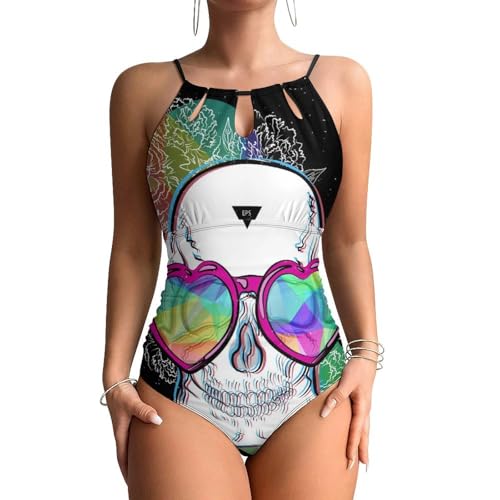 Maillot de bain 1 pièce crâne gainant pour affiner la silhouette à la plage