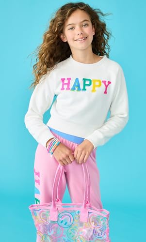 iscream Big Girls Softest Puff Fleece Crewneck Fun Graphic Sweatshirt - Chill Vibes Collection4