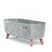 Produktbild MELTOM Blumentopf Beton Optik Schale mit Füßen Blumenkasten mit Einsatz Pflanzgefäß, 57 cm x 23 cm (Grau)
