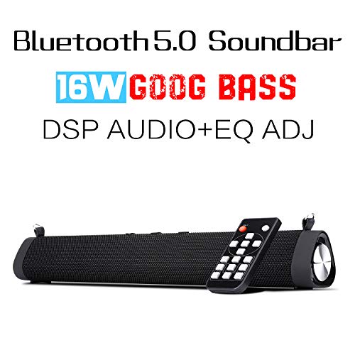 Portable Sound Bar for TV/PC with DSP (EQ Adjustable), 4000mAh Battery Bluetooth 5.0