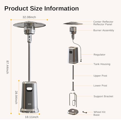 East Oak US50SR3 Anti-Rust 50,000 Btu Patio Heater thumb #9