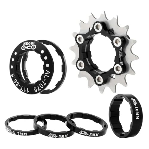 ZOCKZ Single Speed Cassette Cog 12/13/14/15/16/17/18/19/20/21/22T MTB Single Speed Conversion Kit Bicycle Single Speed Bike Cassette Sprocket for 7-10 Speed HG Hubs (Black,16T)