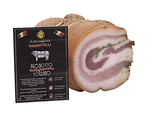 Pancetta Accoppiata | trancio sottovuoto da 0,5 kg | Salume artigianale Toscano | Salumificio Artigianale Gombitelli - Toscana
