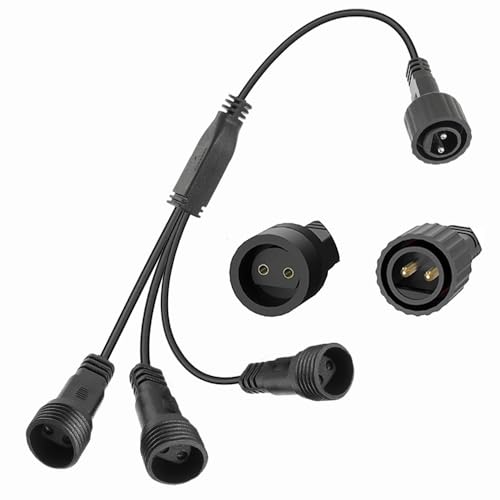 Yomistar Connettore Luci Natale 2 Pin Splitter Per Luci Natalizie, 1 a 3 Connettore per Luci di Natale IP65 Impermeabile Connettori Cavo di Prolunga per Stringa Tende Catena Luminosa Interno Esterno