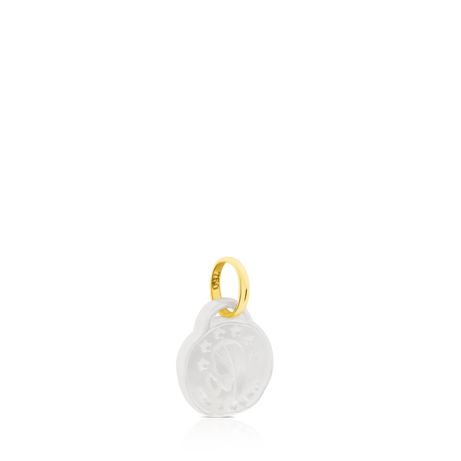 TOUS Colgante para Mujer con Motivo de La Virgen María de Oro 18kt con Nácar, Colección devocion