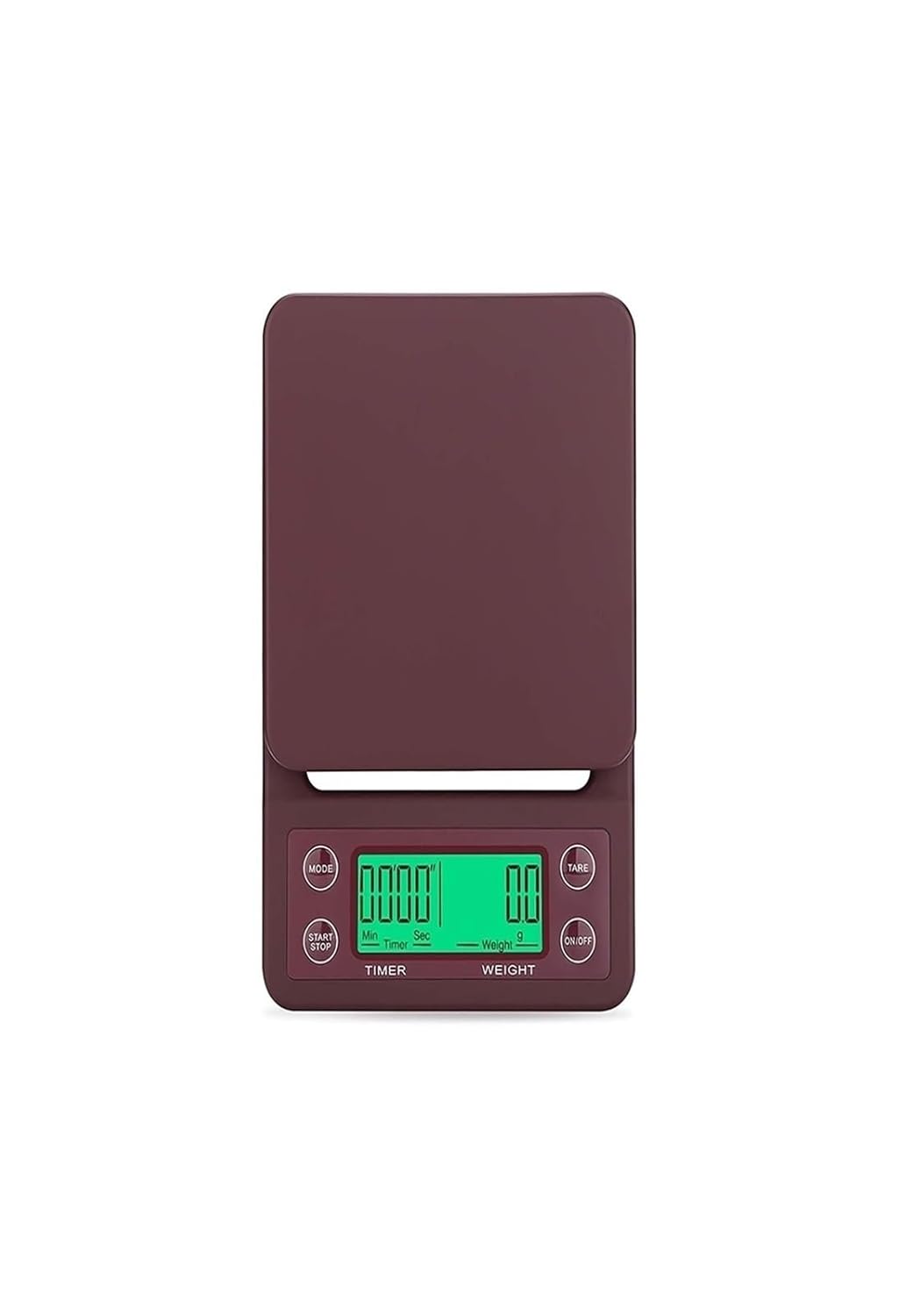 Electronic Scale, 3kg 0.1g 5kg Coffee Weighing Drip Scale with Timer Digital Kitchen High Precision LCD Scales,for Meal Prep, Baking and Cooking(Brown)