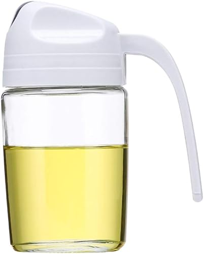 Botella dispensadora de aceite de oliva con tapa y tapón automático, con tapa y tapón automático, boquilla antigoteo (10 onzas, gris)