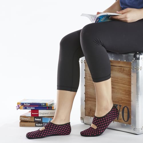 Image of Nufoot Women's Mary Janes Best Foldable & Flexible Flats, Travel & Exercise, Dance, Yoga Socks, Indoor Shoes, Slippers