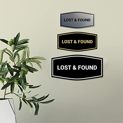 Panneau lost and found noir taille M de signalisation intérieure fancy - 5