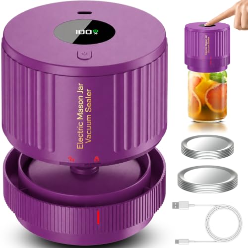 Image of LOVE MOMENT Electric Mason Jar Vacuum Sealer Kit - Cherry Red | for Wide Mouth and Regular Mouth Mason Jar