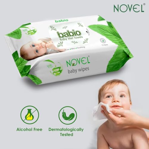 Image of Novel Aloe Vera Baby Wipes 72 Wipes x Pack of 3 (216 Wipes) - Label