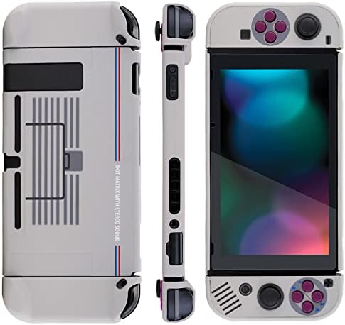 eXtremeRate PlayVital Back Cover for Nintendo Switch Console, Handheld Controller Protector Hard Shell for Joycon, Dockable Protective Case with Button Caps Sticker - Classic 1989 GB DMG-01 - 4
