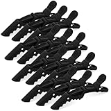 Havawish 12 Pcs Alligator Clips for Hair Styling Matte Alligator Crocodile Clips for Women Hair Sectioning(Black)