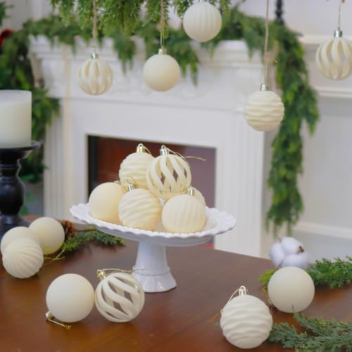 Image of 4In Velvet Ornaments for Christmas Tree, 9pcs Large Christmas Ornaments Set