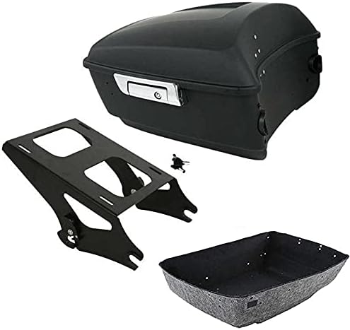TCMT King Tour Pack de 13.7 pulgadas para maletero WLatches, dos soportes de montaje para Harley Tour Pak Touring CVO Road King Road Glide Street