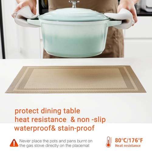 Bxzandya Placemats Set Of 8,Washable,Heat And Stain Resistant Indoor/Outdoor Place Mats thumb #3