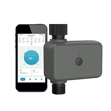 Decdeal Intelligent Tuya APP BT Water Timer Rain Delay Programmable Irrigation Timer with Automatic and Manual Watering Hub Required Compatible with Alexa Voice Control Need to be Used with