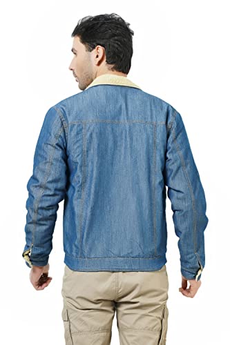 Image of Men's Winter Wear Sherpa Blue Denim Jacket