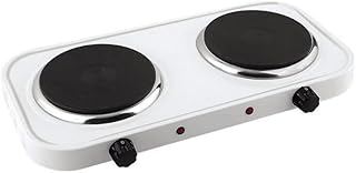 Cocina Eléctrica Doble 2000W – Hornillo Eléctrico Portátil 2 Fuegos con Potencia Regulable, Indicador Luminoso y Protección contra Sobrecalentamiento – Placa Eléctrica para Camping, Hogar y Oficina