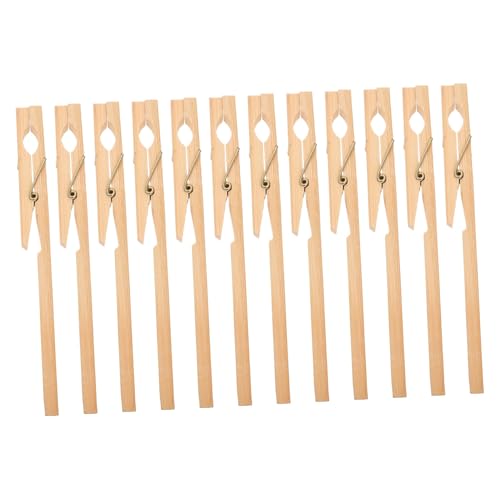 NAMOARLY 12個 木製試験管固定クリップ 滑り止め設計で 保持 実験室用耐熱クランプ 多用途テストチューブホルダー