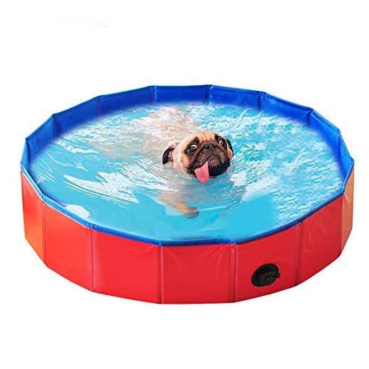 Blusea Piscina Perros y Gatos, Piscina Bañera Plegable PVC Antideslizante y Resistente al Desgaste, Drenaje Lateral en Espiral, Regalo, Adecuado para Interior Exterior