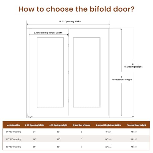 Image of Bifold Doors for 32 inch x 80 inch Opening,Hollow Core Bi Fold Closet Door