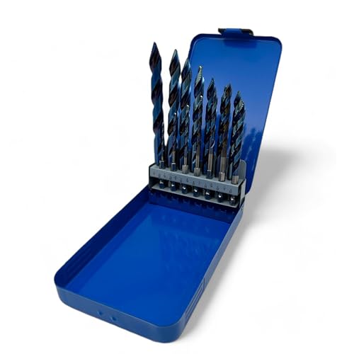 Bad Dog 14 Piece Sheet Metal Drill Bit Set Unique Multistep Hardened Cobalt Tip & Armor Steel Hex Shank. Made in The USA. Drill Through Nearly Everything! Hardened Steel, Masonry, Wood, Tile & More.