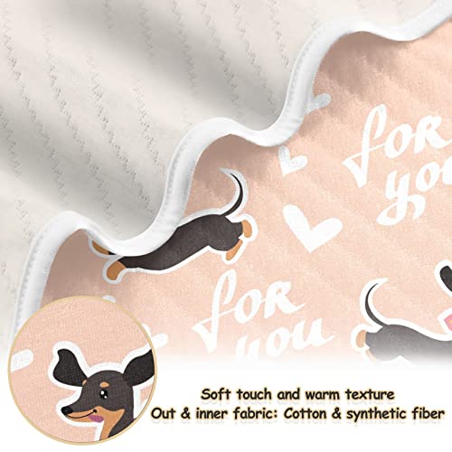Image of Swaddle Blanket for Cute Dachshund Dog Baby Receiving Blanket Muslin Baby Swaddles Soft Cotton Breathable Nursery Blankets for Unisex Boys and Girls 30x40 Inch