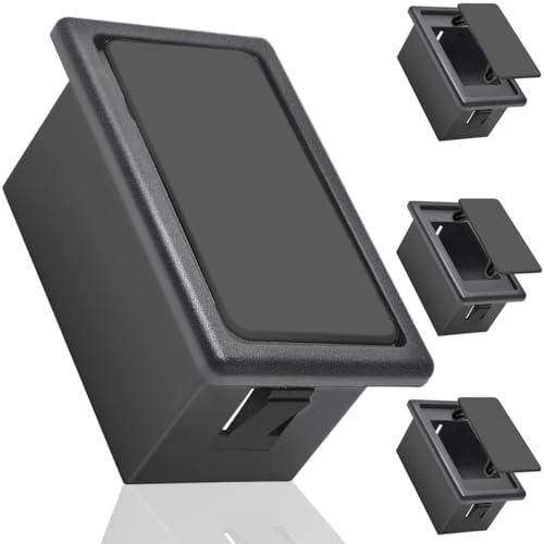 Xiatiaosann 4 Pcs 1 Slot Rocker Switch Mounting Panel with Cover, Black, Rocker Actuator, Manual Operation, For Vehicles, Boat, Automotive, SUV, ATV, UTV, Marine