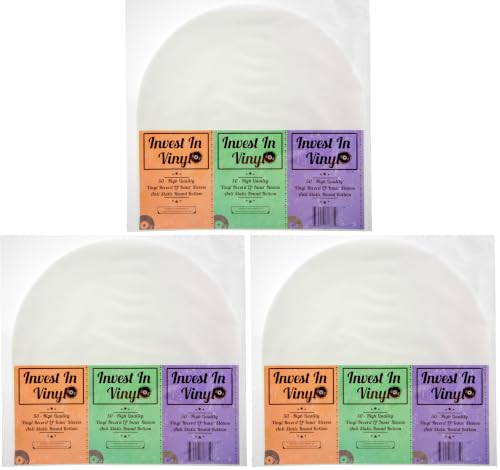 Image of 50 LP Inner Sleeves Anti Static Round Bottom 33 RPM 12 inch Vinyl Record Sleeves Provide Your LP Collection with The Proper Protection - Invest In Vinyl (Pack of 3)