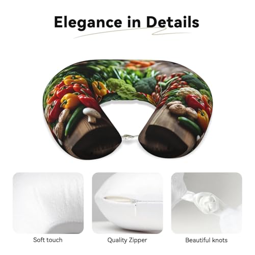 Almohada de viaje con espuma viscoelástica y funda suave miniatura 4