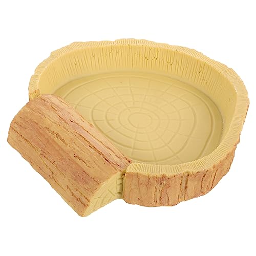 BESPORTBLE 這うペットフード盆 カエルの食べ物 クモの囲い 爬虫類の皮 亀のテーブル フィーダ 爬虫類の餌の水皿ボウル 爬虫類用の水入れ 装飾的な爬虫類皿 爬虫類ワーム皿 亀の餌皿 樹脂