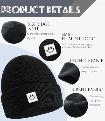 Image of KMOLY Beanie Hat for Men Women 3 Packs, Thick Knit Winter Hat Soft Cuffed Beanies Bulk Skull Cap Unisex Slouchy Ski Watch Cap