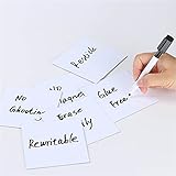 Dry Erase Reusable Sticky Notes with Black Marker - 4'×4'-6 Pack Thick & Washable Sticky Notes | No-Residue Nano Gel & Auto-Adhesion Tech for Walls, PC, Wood, Brick