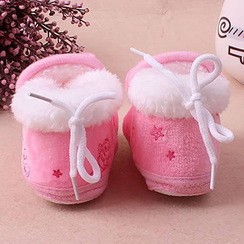 Booties for Baby Newborn Warm Slippers Infant Toddler Winter Boots with Non Slip Bottom Toddler Boots for Boys (Pink, 12-18 Months)4