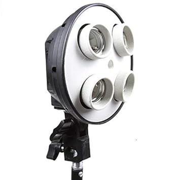 Kamron 4 in 1 E27 Light Socket with Light Stand Swivel Mount & Umbrella Holder for Photography, Film, Video Studio