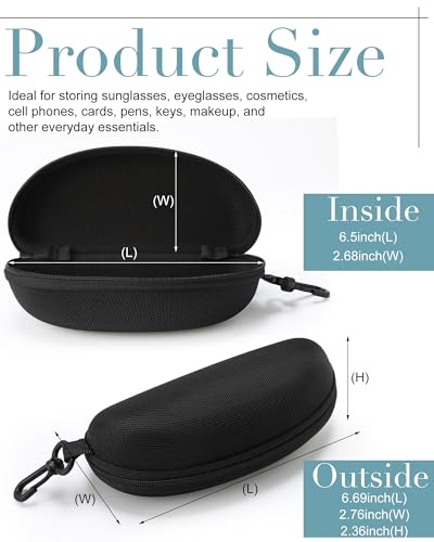 Image of Treela 24 Pcs Sunglasses Case Portable Travel Hard Shell Zipper Frame Summer Eyeglasses Case with Plastic Hook for Women Men