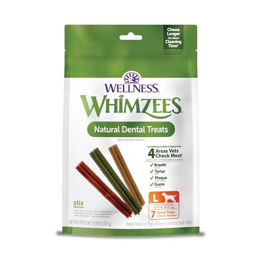 Whimzees Wellness Stix Dog Dental Treats, Large Size Stick, (7 Count)