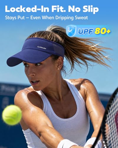 Image of Sport Sun Visor Hat for Women Men - Lightweight Stretchy Polyester Spandex Quick Dry Sweatband Wrinkle Resistant