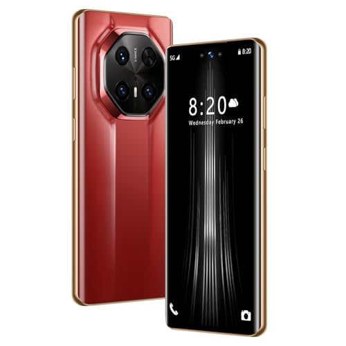 Celular Mate70 RS Android 14 Desbloqueado, 10 núcleos, 16 GB, 1 TB, Pantalla HD de 7.3 Pulgadas, 120 Hz, batería de 8000 mAh, cámara de 72 MP, Doble SIM 5G, GPS, Bluetooth 5.4,Red-1TB