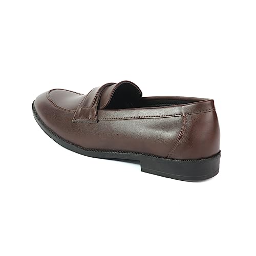 Image of BRATVA 1008 Men's Loafers & Moccasins Shoes with Synthetic Leather Upper & Leather Lining in Colour Black /Brown /TAN for Men