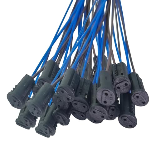BuxiuGK 20 Piezas Casquillo Portalámparas G4 20cm, Base de Bombilla de Plastico G4 para LED Bombilla Halógena Luces 12V