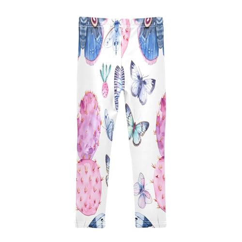 Bolaz Toddler Girls Leggings Printed Yoga Pants Leggings Pink Cactus Butterflies for Kids2