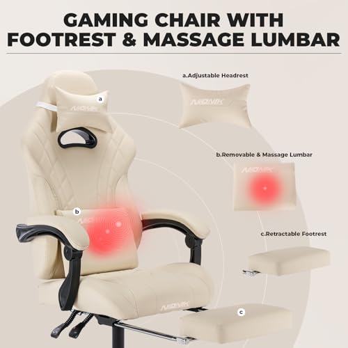 Nionik Gaming Chair Beige thumbnail 5
