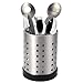 TOPZEA Set of 4 Kitchen Utensil Holder, Stainless Steel Cooking Utensil Organizer Kitchen Tools Flatware Holder Utensil Drying Cylinder Countertop Silverware Caddy