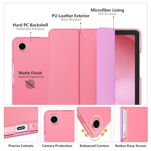 Image of MoKo for Samsung Galaxy Tab A11 Plus / A11+ Case 11 Inch 2026, Galaxy Tab A9 Plus / A9+ Case 11 Inch 2024, Slim Stand Hard PC Translucent Back Shell Smart Cover, Auto Wake /Sleep, Conch Shell