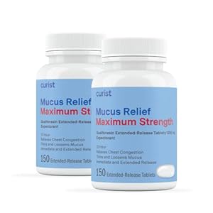 Curist Guaifenesin 1200 Mg Extended Release Tablets – 300 Count Mucus Relief 1200 mg Tablets – Reduce Mucus, Clear Congestion (1200mg Bulk Pack – 300 ct – (2×150) Tablets)