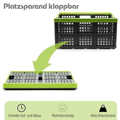 BigDean Klappbox faltbar extra groß & extrem stabil – Klappkorb ideal für Einkäufe und Transport – Einkaufskorb faltbar Made in Germany Klappbox