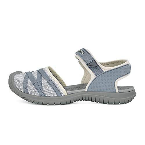 Grition Hiking Sandals Women Comfortable, Closed Toe Lightweight Outdoor Athtletic Sports Sandals Adjustable Breathable Waterproof For Beach Summer 8Us/38Eu Blue #TOP1