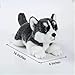 HOKESS Siberian Husky Stuffed Animal Dog Plush-Soft Handmade Lying Dog Plush Toy Puppy-Present Gift for Boys and Girls,16 Inch